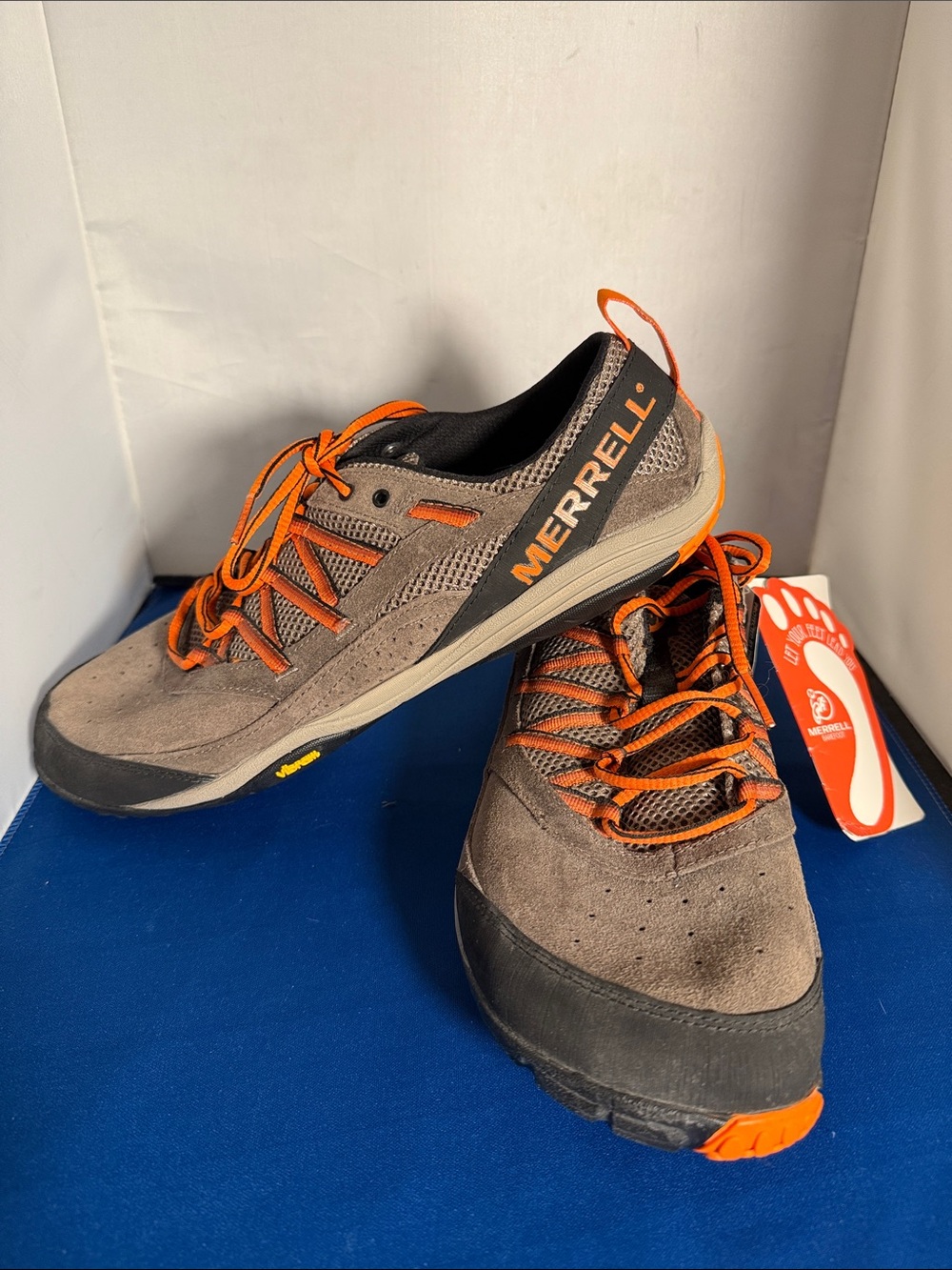 Merrell barefoot new Men's Brown and Orange Low-Profile Trail Shoes size 12